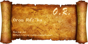Oros Réka névjegykártya